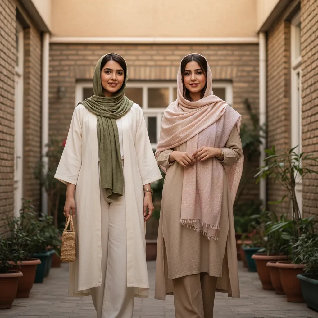 اصول ست کردن مانتو، شلوار و شال و روسری | راهنمای کامل استایل روزمره زنانه